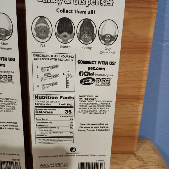 Pez Lot 3 TROLLS ~ DJ Suki, Poppy, Branch Pez Dispensers Carded Released 2024 - Picture 9 of 9